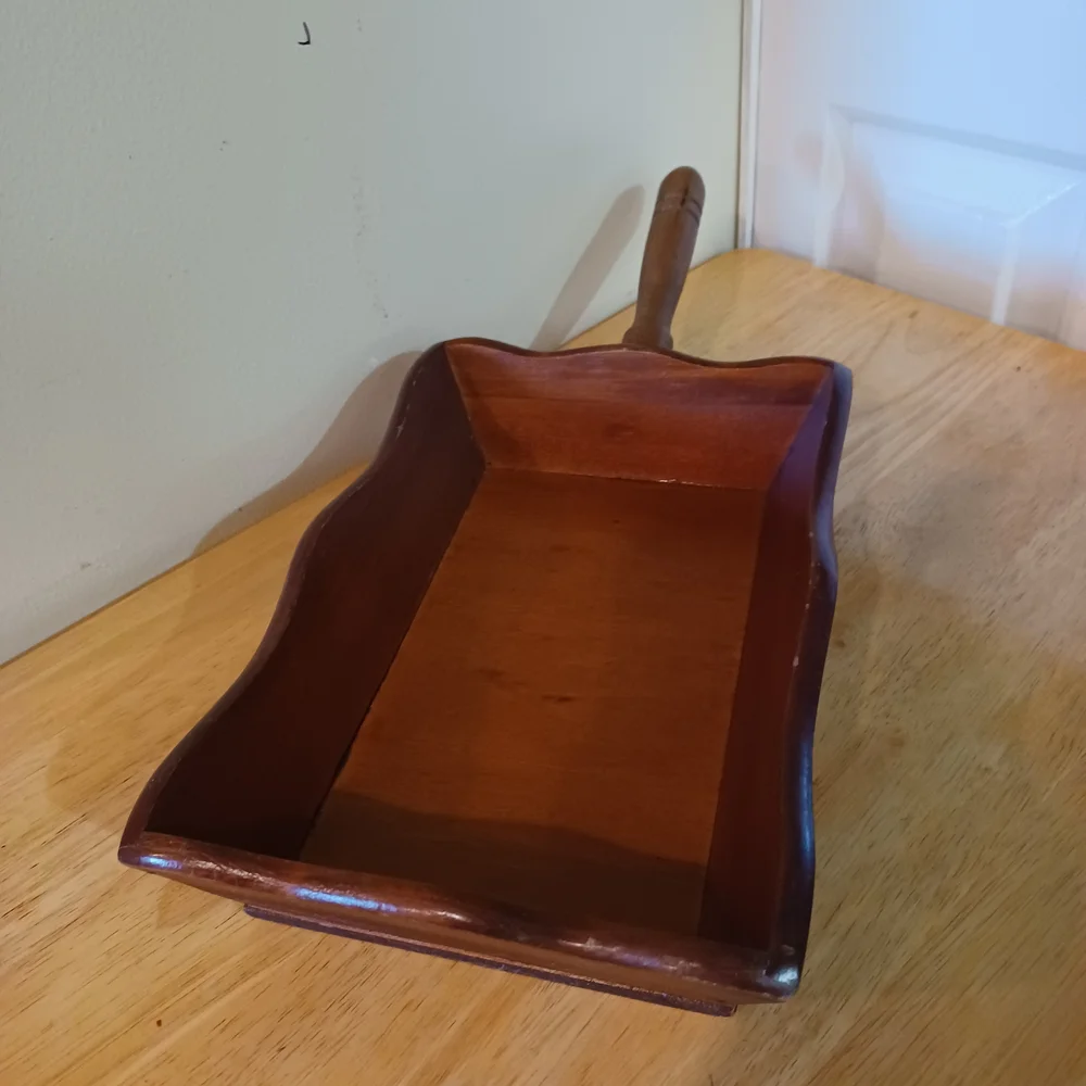 Vintage Unique Japanese Carved Wood Tray, Basket Decor/ HARD TO FIND.